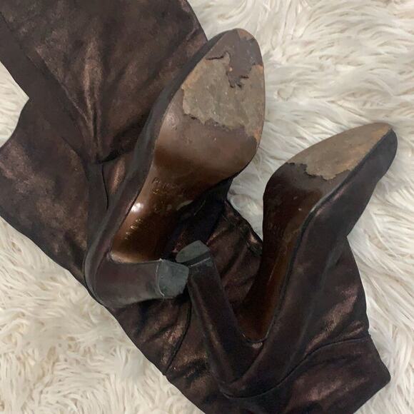 AUTHENTIC PETER KENT‎ OVER THE KNEE BRONZE BOOTS SIZE 37 1/2 - Picture 7 of 13